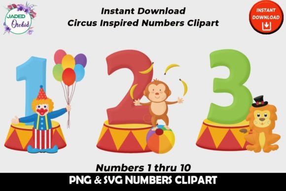 Circus Numbers Clipart: Fun Graphics for Crafts