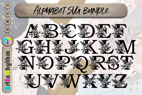 Floral Alphabet SVG Bundle: Graphics for Crafts & Blogs