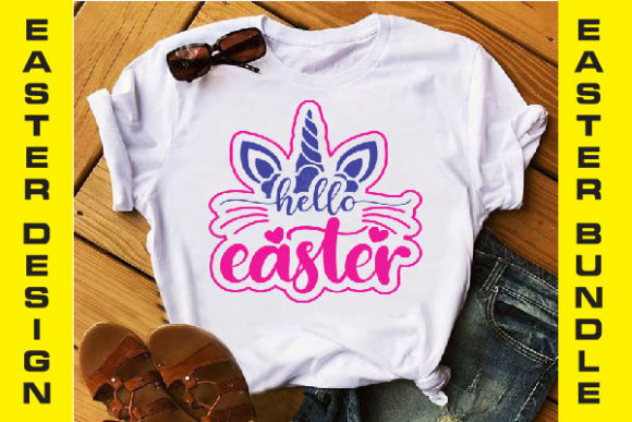 Hello Easter Graphics for Print Templates