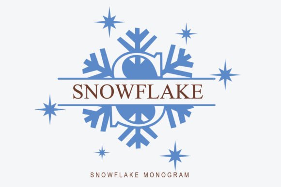 Snowflake Monogram: A Decorative Font for Festive Blog Graphics